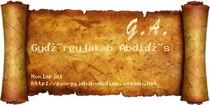 Györgyjakab Abdiás névjegykártya